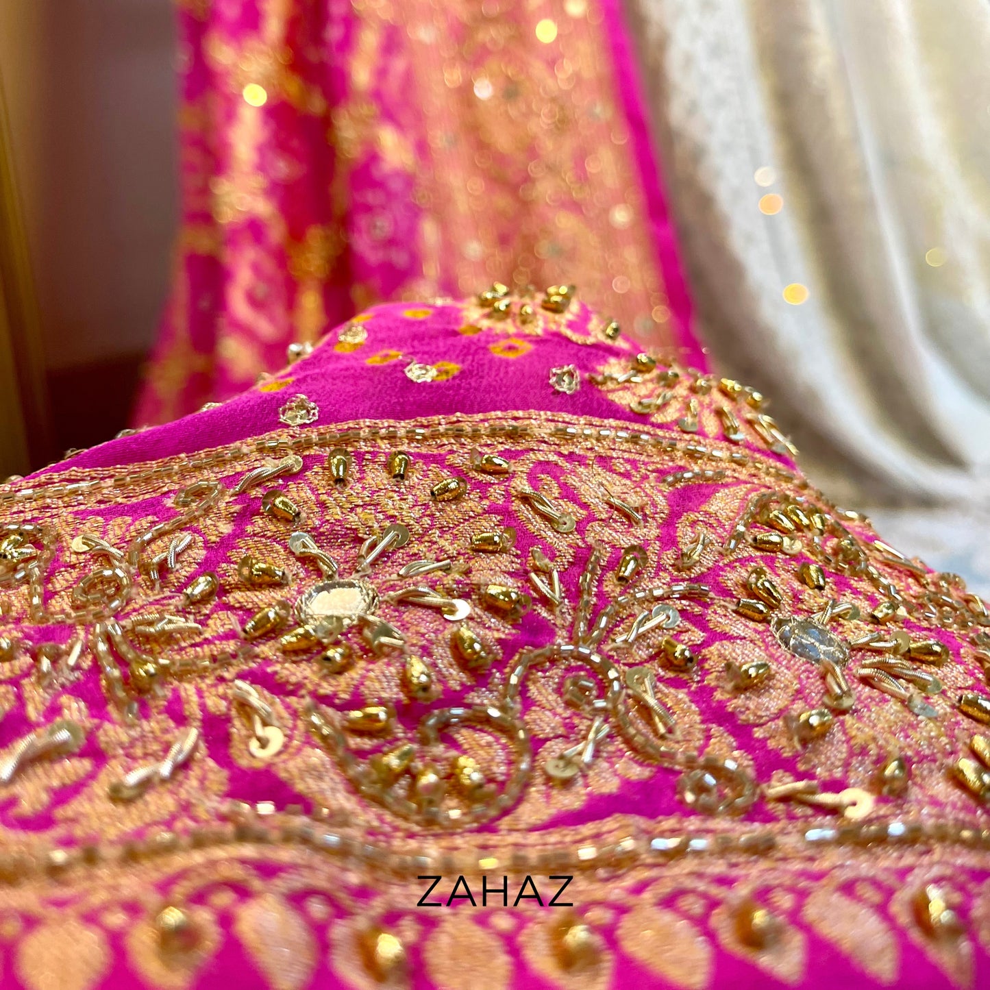 Pink Banarsi Dupatta - Maharani Collection