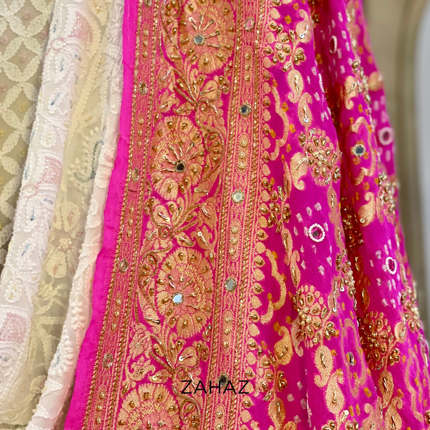 Pink Banarsi Dupatta - Maharani Collection